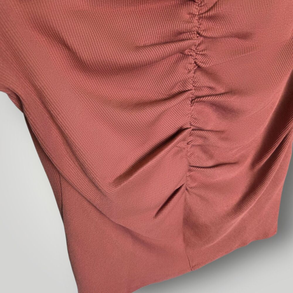Nation LTD Ruched Short Sleeve Tee in Rust - Picture 5 of 7